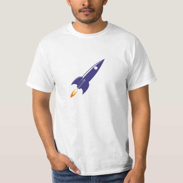 Cartoon-Raum Rocket T-Shirt (Vorderseite)