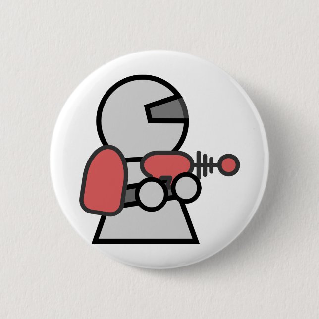 Cartoon-Raumfahrer Button (Vorderseite)