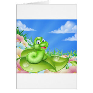 Cartoon-Raupe in der Wiese