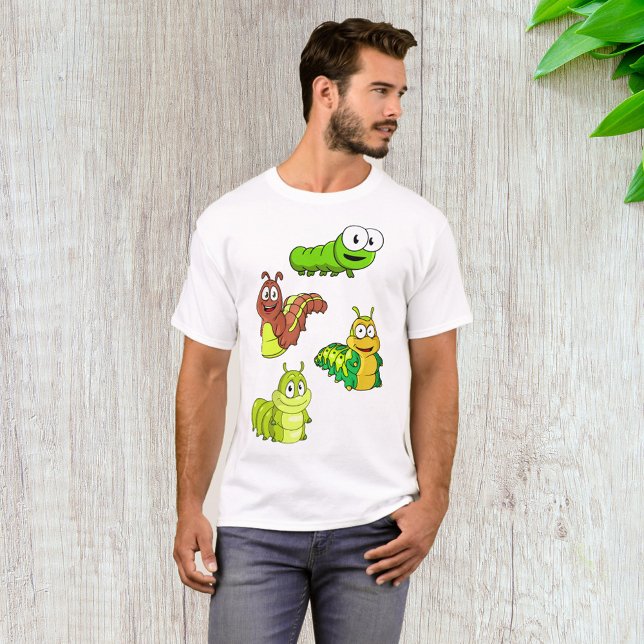 Cartoon Raupen Gelbbraun T-Shirt (Von Creator hochgeladen)