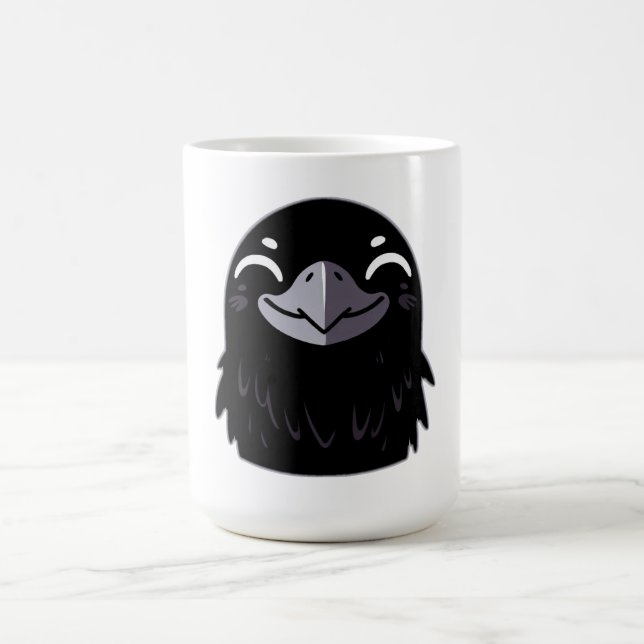 Cartoon Raven - Lächeln Kaffeetasse (Mittel)