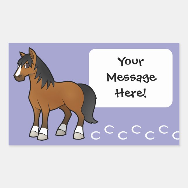 Cartoon Rechteckiger Aufkleber (Vorderseite)