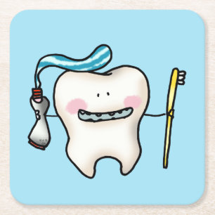 Cartoon Rechteckiger Pappuntersetzer