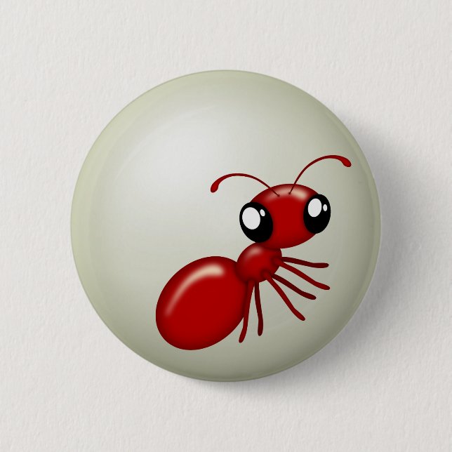 Cartoon Red Ant Button (Vorderseite)
