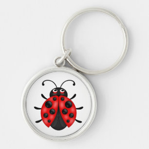 Cartoon Red Black Ladybug Schlüsselanhänger