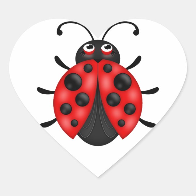 Cartoon Red Black Ladybug Sticker Sheets (Vorderseite)