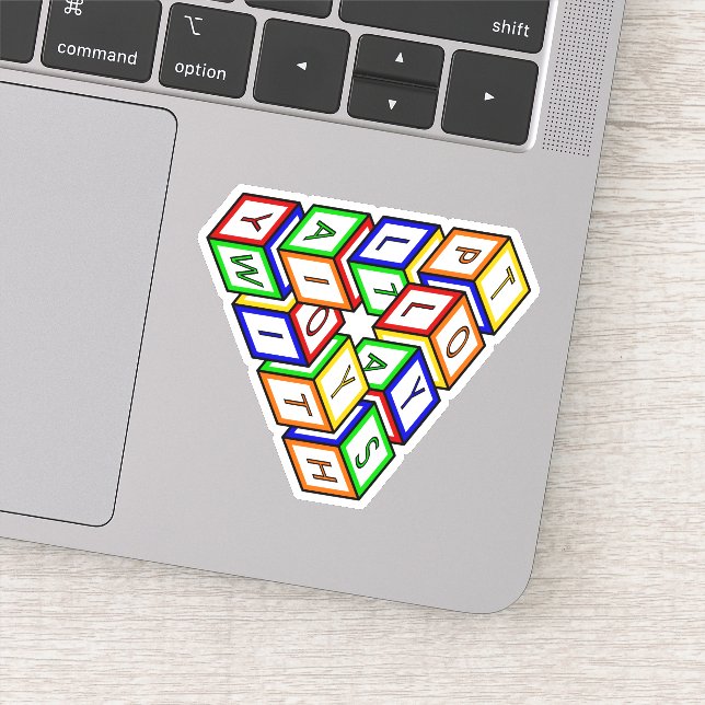 Cartoon Red Blue Yellow Green Toy Blocks Art Aufkleber (Detail)