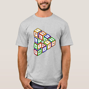 Cartoon Red Blue Yellow Green Toy Blocks Art T-Shirt