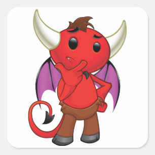 Cartoon Red Devil Stickers