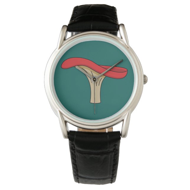 Cartoon Red Mushroom Armbanduhr (Vorderseite)