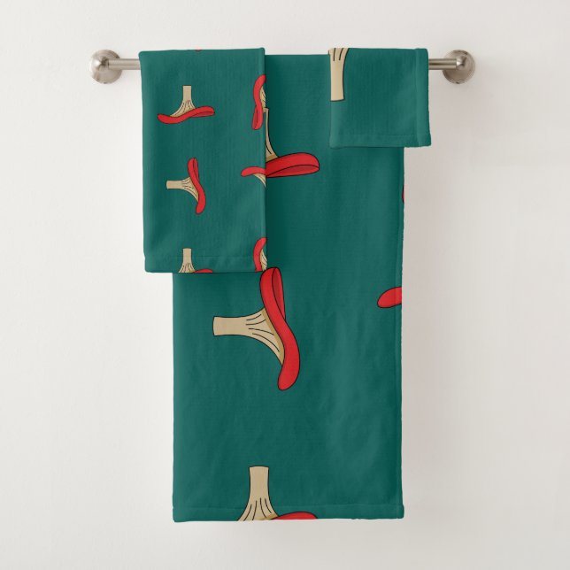 Cartoon Red Mushroom Badhandtuch Set (Insitu)