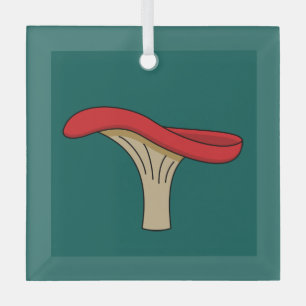 Cartoon Red Mushroom Ornament Aus Glas