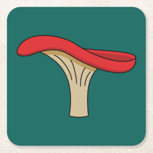 Cartoon Red Mushroom Rechteckiger Pappuntersetzer