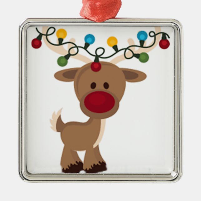 **CARTOON-REINDEER**-CHRISTMAS-ORNANATION ORNAMENT AUS METALL (Vorne)