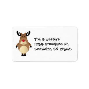 Cartoon-Reindeer-Feiertagsadresse Adressaufkleber