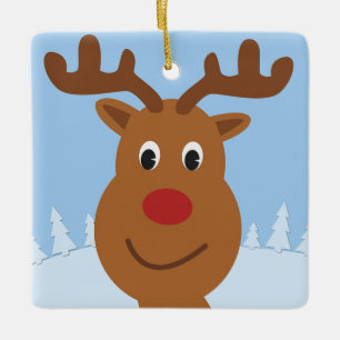 Cartoon Reindeer Keramikornament