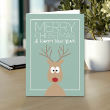 Cartoon Reindeer mit fröhlichem Weihnachtsgrüßen