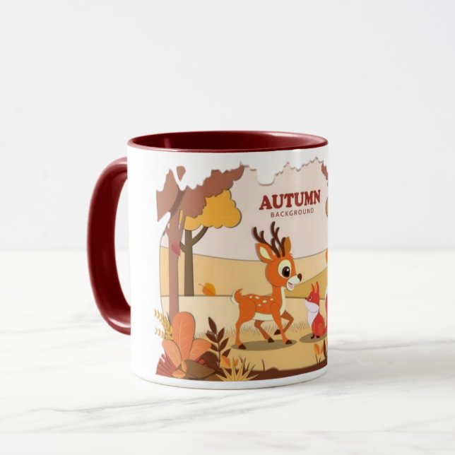Cartoon Rentiere Kaffee Tasse (Vorderseite Links)