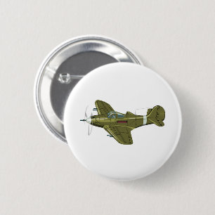 Cartoon-Retro-Flugzeug Button