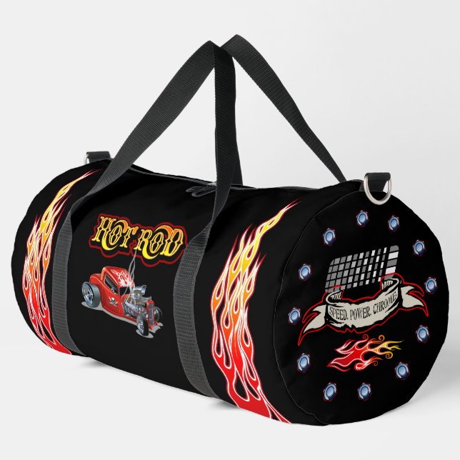 Cartoon Retro-frisierte Auto Duffle Bag (Linke Ecke)