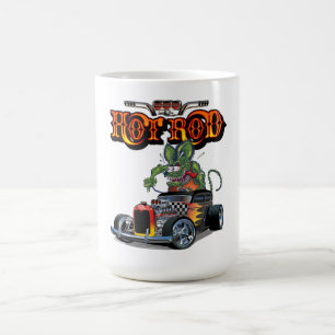 Cartoon Retro-frisierte Auto Kaffeetasse
