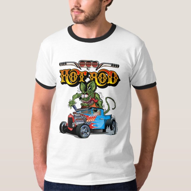 Cartoon Retro-frisierte Auto T-Shirt (Vorderseite)