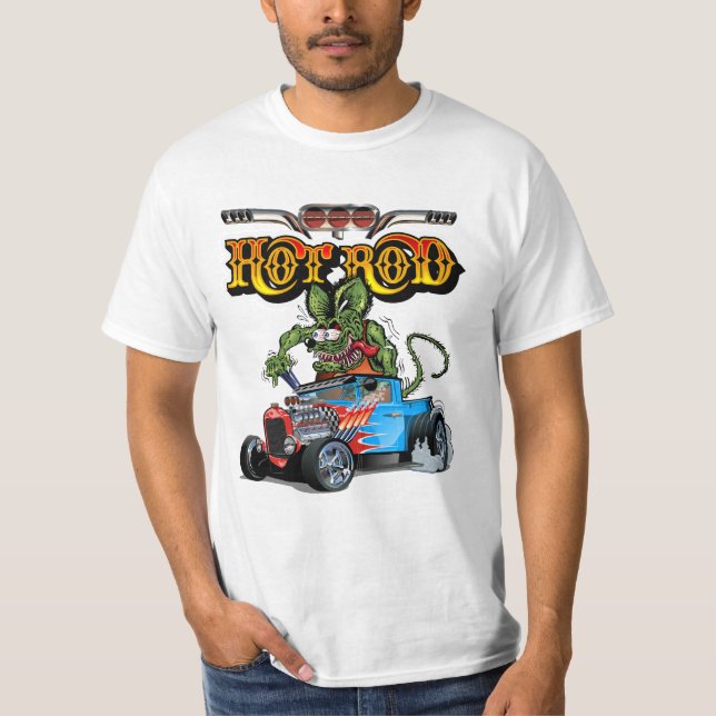 Cartoon Retro-frisierte Auto T-Shirt (Vorderseite)