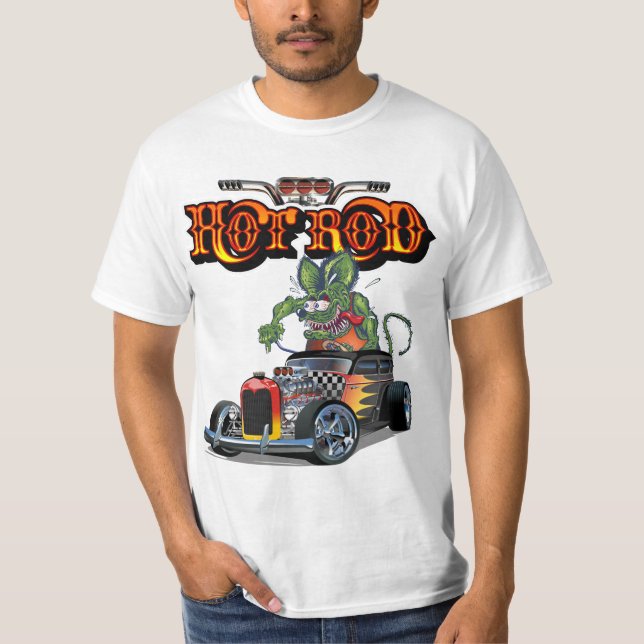 Cartoon Retro-frisierte Auto T-Shirt (Vorderseite)