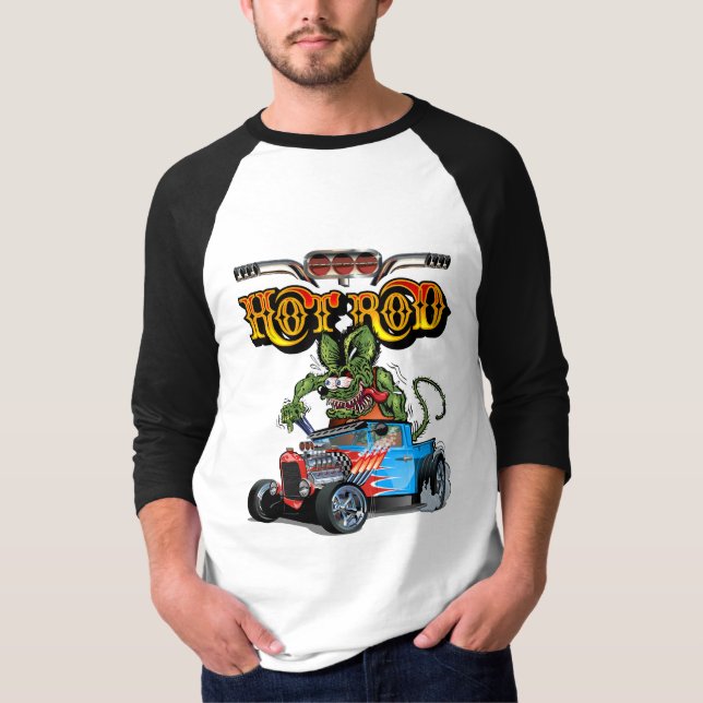 Cartoon Retro-frisierte Auto T-Shirt (Vorderseite)