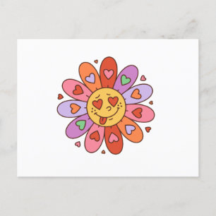 Cartoon Retro Groovy Hippie Liebhaber Tagsüber Blu Postkarte