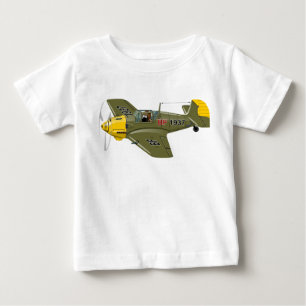 Cartoon-Retro-Kämpfer Flugzeug Baby T-shirt