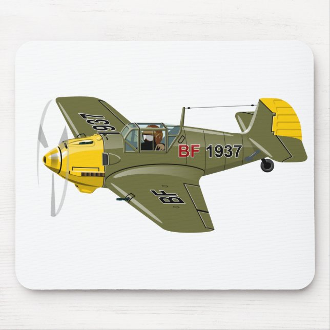 Cartoon-Retro-Kämpfer Flugzeug Mousepad (Vorne)