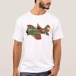 Cartoon-Retro-Kämpfer Flugzeug T-Shirt