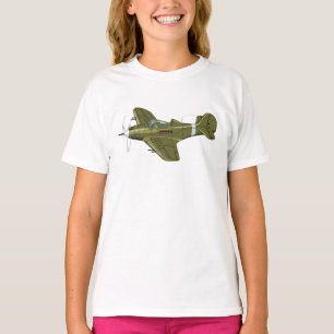 Cartoon-Retro-Kämpfer Flugzeug T-Shirt