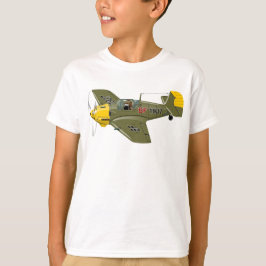 Cartoon-Retro-Kämpfer Flugzeug T-Shirt