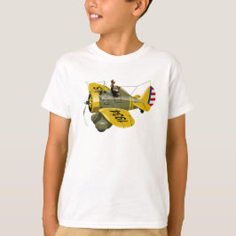Cartoon-Retro-Kämpfer Flugzeug T-Shirt