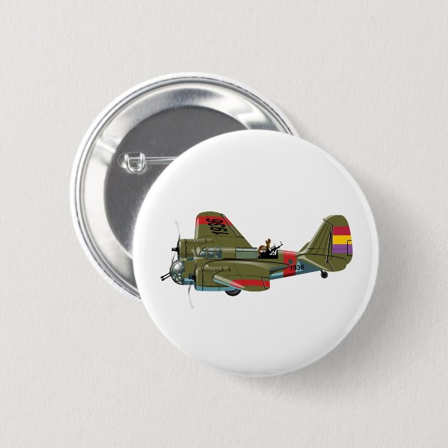 Cartoon-Retrobomber Button (Vorne & Hinten)