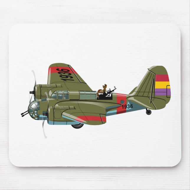 Cartoon-Retrobomber Mousepad (Vorne)