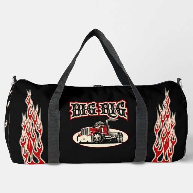 Cartoon Retrofahrzeug "Big Rig" Duffle Bag (Vorderseite)