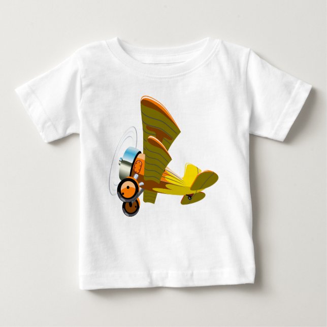 Cartoon-Retroflugzeug Baby T-shirt (Vorderseite)