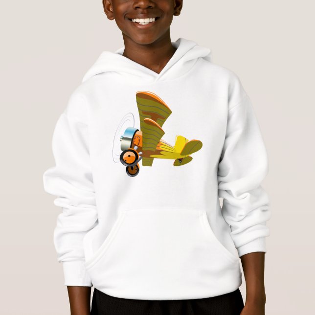 Cartoon-Retroflugzeug Hoodie (Vorderseite)