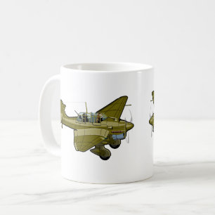 Cartoon-Retroflugzeug Kaffeetasse