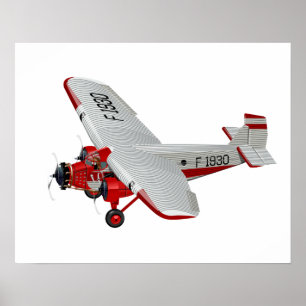 Cartoon-Retroflugzeug Poster