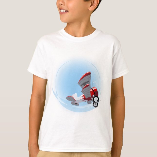 Cartoon-Retroflugzeug T-Shirt (Vorderseite)