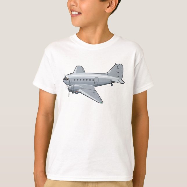 Cartoon-Retroflugzeug T-Shirt (Vorderseite)