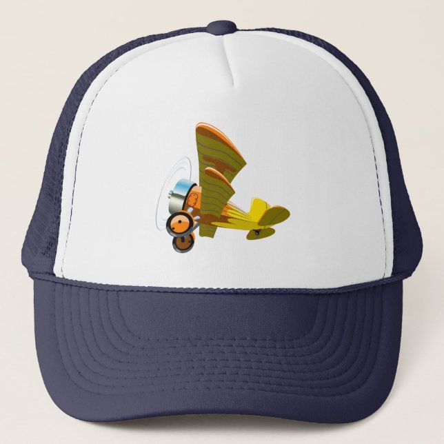 Cartoon-Retroflugzeug Truckerkappe (Vorderseite)