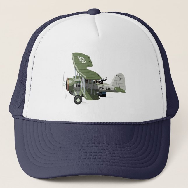 Cartoon-Retroflugzeug Truckerkappe (Vorderseite)