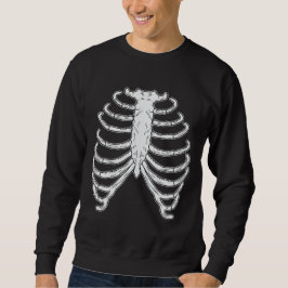 Cartoon Rib Käferknochen Halloween Schwarz-Weiß Sweatshirt