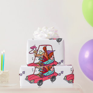 Cartoon Road Rage Woman Geschenkpapier