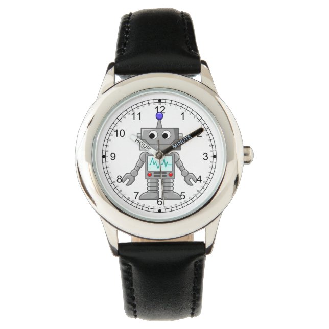 Cartoon Robot Boy's Watch Armbanduhr (Vorderseite)